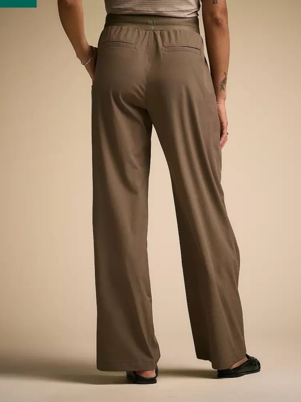 Women’s true light Wide-Leg Drawstring Pants - Taupe - Picture 4 of 4